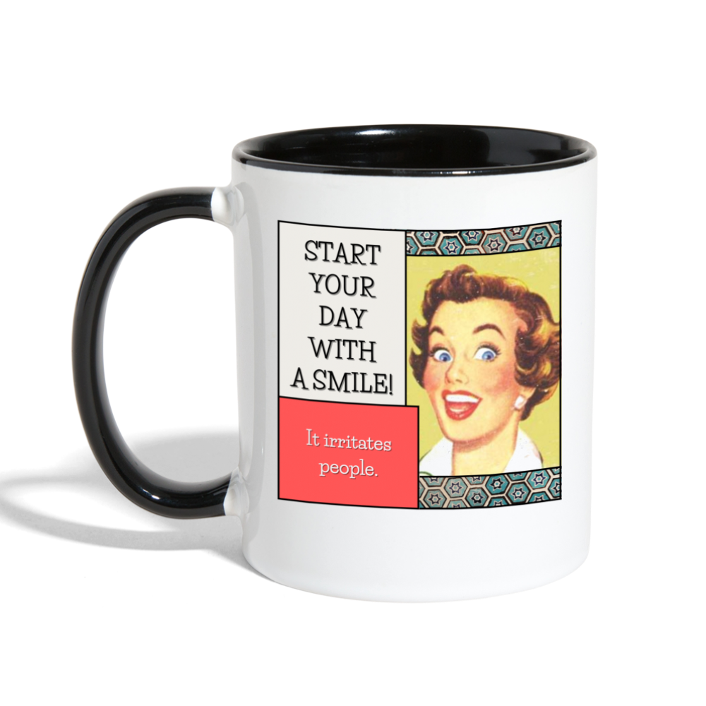 Start your day with a Smile! Mug - white/black