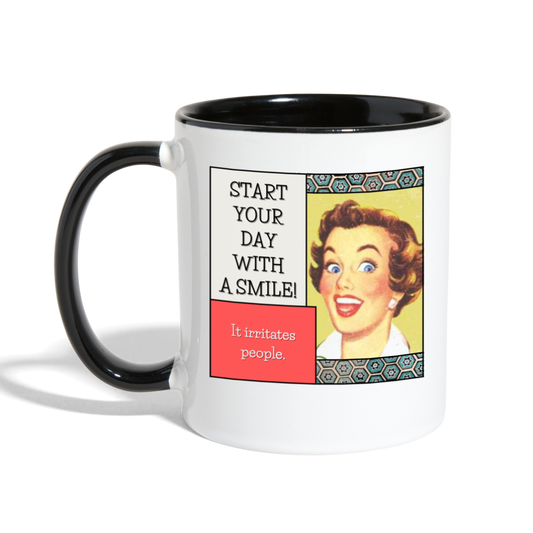 Start your day with a Smile! Mug - white/black