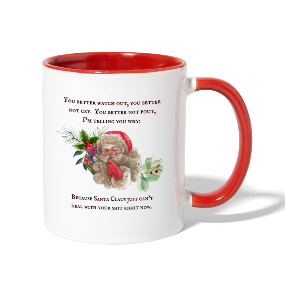 You Better Watch Out Mug - white/red