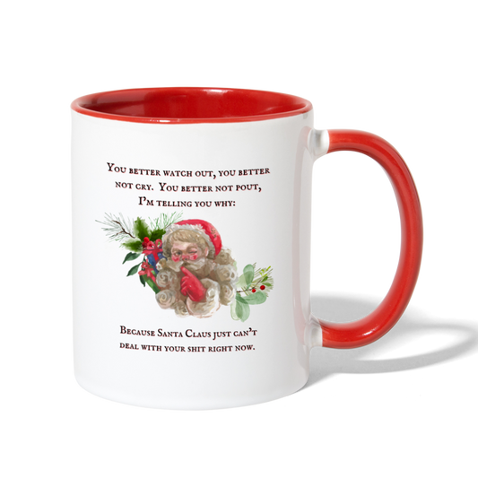 You Better Watch Out Mug - white/red