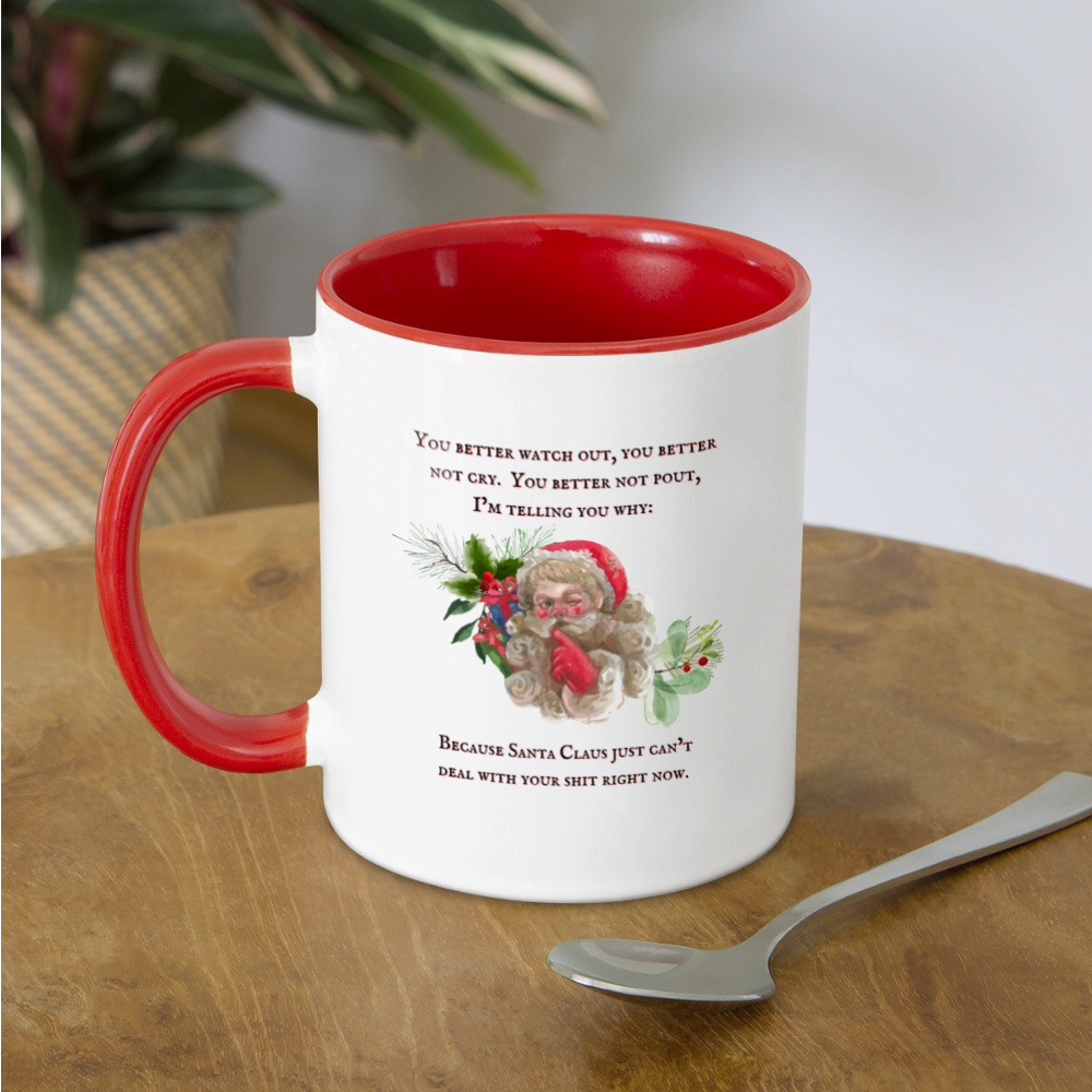 You Better Watch Out Mug - white/red