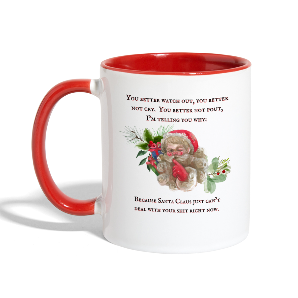 You Better Watch Out Mug - white/red