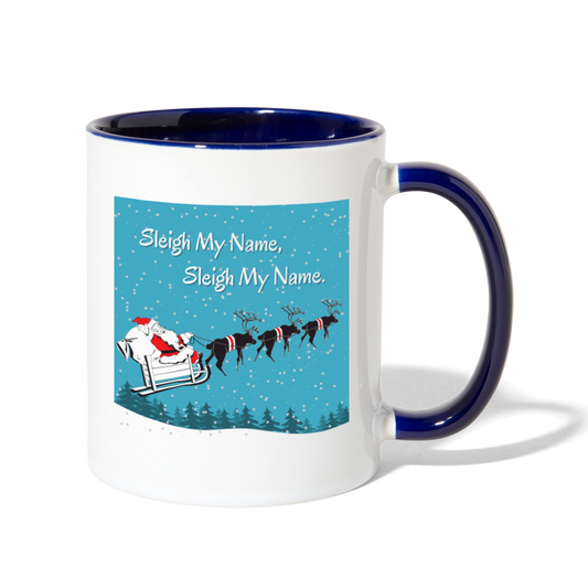 Sleigh My Name Mug - white/cobalt blue