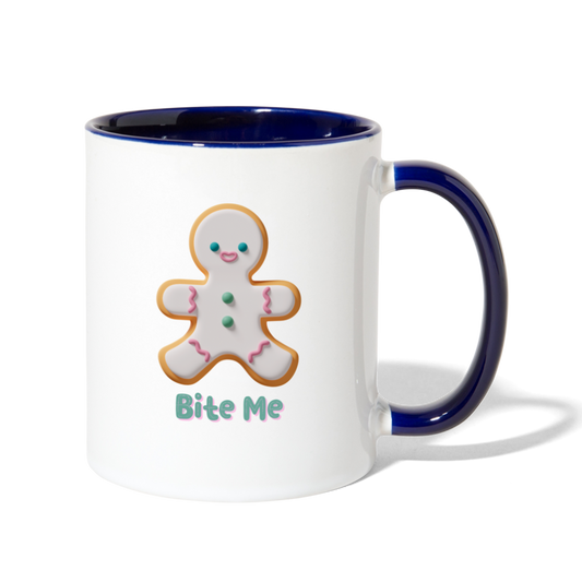 Bite Me Mug - white/cobalt blue