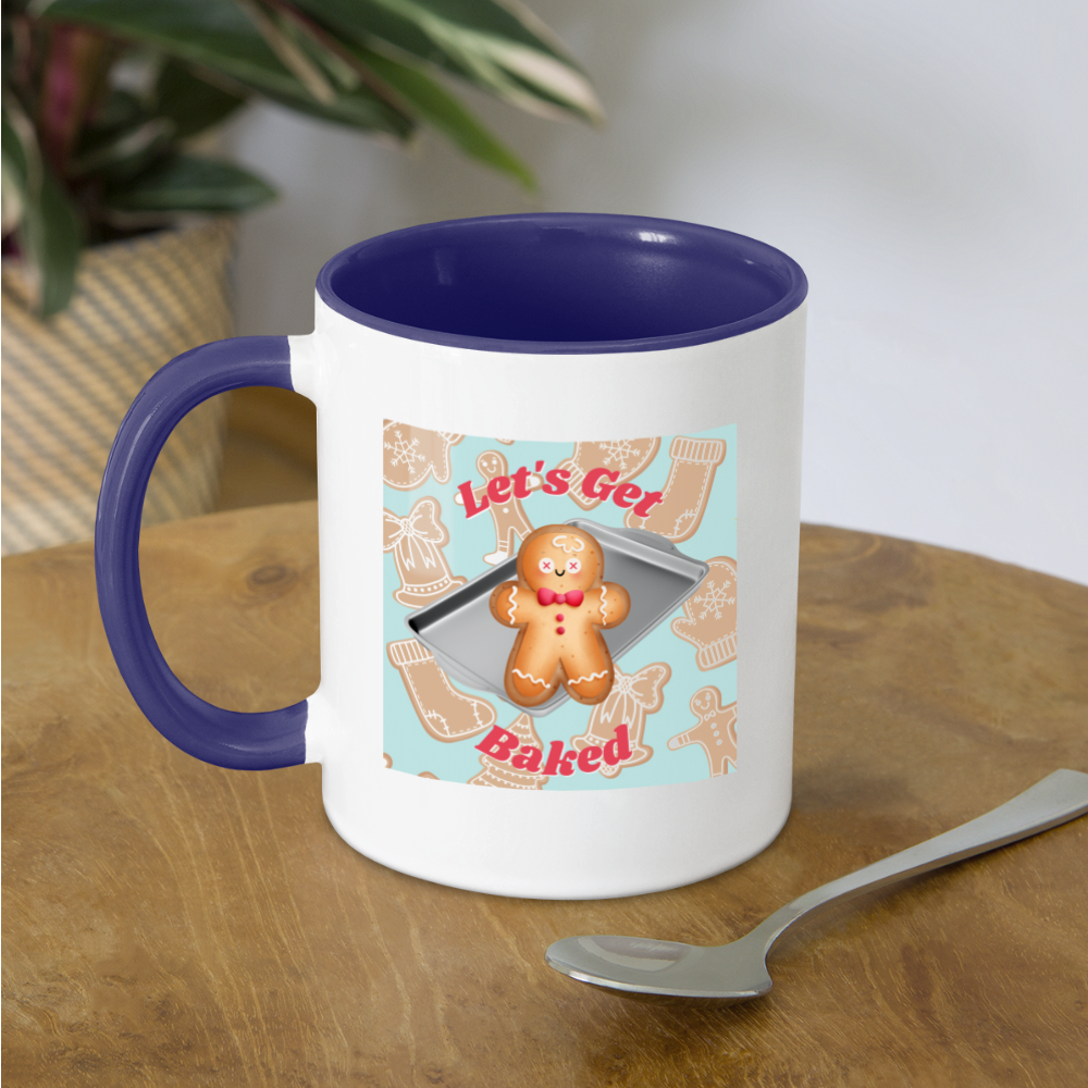 Let's Get Baked Mug - white/cobalt blue